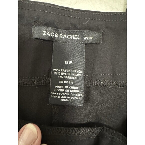 Zac & Rachel Woman Black Capri Pants Plus Size 18W Pull-On Stretch Waist Rayon - Picture 4 of 10